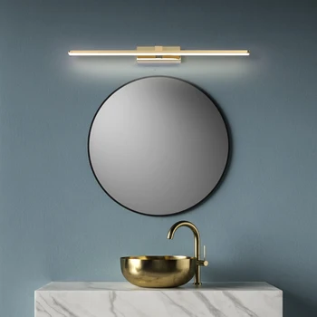 Модерни led огледало светлина баня топло бяло / бяло баня с тоалетна предното огледало лампи осветителни тела огледало за грим светлина 90-260 в хром / злато