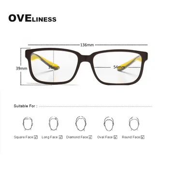 Модерни мъжки слънчеви очила рамки за очила за мъже квадратна оптична късогледство предписани очила tr90 мъжки очила очила