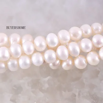 Модни бижута 6-7мм свободни мъниста естествени бели перли 1 Струна 14