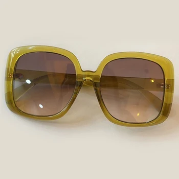 Модни големи слънчеви очила, дамски, мъжки луксозни маркови дизайнерски квадратни слънчеви очила Жени Vintage UV400