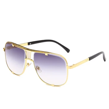 Модни метални слънчеви очила мъжете луксозна марка дизайнер квадратни слънчеви очила за Жени на реколтата UV400 слънчеви очила нюанси очила gafas de sol