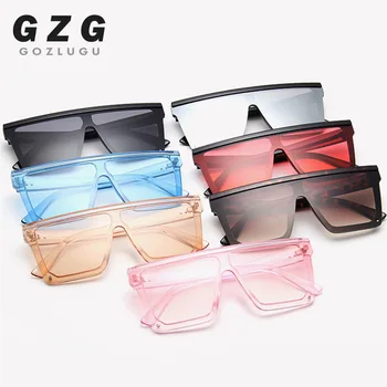 Модни Цветни дамски слънчеви очила Unique Oversize Shield UV400 Gradient Vintage eyeglasses frame for Women слънчеви очила women 2019