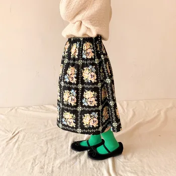 Момичета Baby Long Flower Spring Children Разчорлям Long Skirts 2021 New Fashion Toddler Little Girls Skirt Princess Clothing