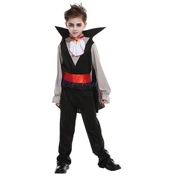 Момчетата На Производителността На Cosplay Карнавал На Хелоуин Децата Граф Дракула Готически Костюм На Вампир