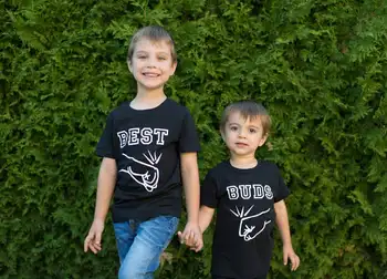 Момчето е най-добрият приятел на най-добрите ризи бъбреците ризи момче BFF ризи най-добрите приятели на тениски юмрук удар Tee Set близнаци момчета момичета дрехи