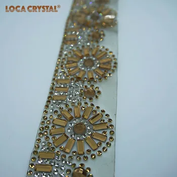 Мотив планински кристал, довършителни апликация нов стил Pointback планински кристал верига за украса на рокли Acessorios за шиене LOCACRYSTAL