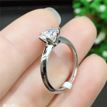 Муассанит пръстен днешно стерлинговое сребро 925 проба класически стил изтеглите 1ct 2CT лабораторно диамантен пръстен с текст сертификат премина Женски сватба