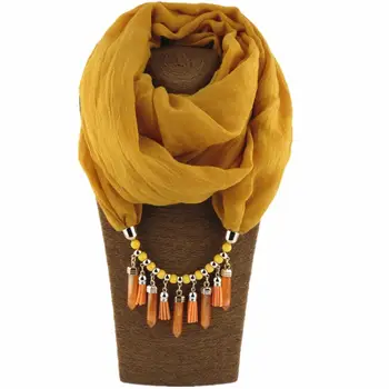 Мулти-стил декоративни бижута с огърлица мъниста висулка шал жени мек шал Femme главоболие, шалове хиджаб, шалове, аксесоари