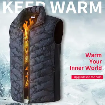 Мъже, Жени електрически жилетка, яке без ръкави жилетка USB топлинна облекло зимно топло яке връхни дрехи мъжка жилетка с подгряване