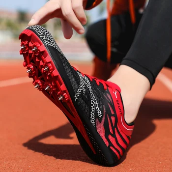 Мъже, Жени Шипове спринтерская обувки професионална легкоатлетическая обувки за мъже, жени, момчета, момичета маратонки с шипове маратонки