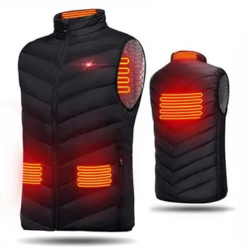 Мъжете Есен Зима интелигентни отопление памук жилетка USB инфрачервен електрически нагревателен жилетка жени открит гъвкав топлинна зимата на топло яке