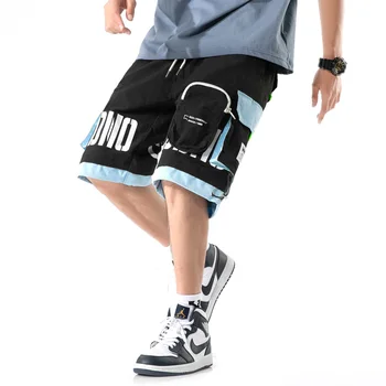 Мъжете Хип-Хоп Градинска Дрехи, Ежедневни Панталони 2020 Летни Мъжки Карго Панталони С Цвят На Блок Мода Пътеки Шорти Ластични Шорти Homme