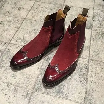 Мъжка Мода обувки-високо качество изкуствена кожа с цип удобна мода глезена мъжки ежедневни ботуши Zapatos De Hombre YK490