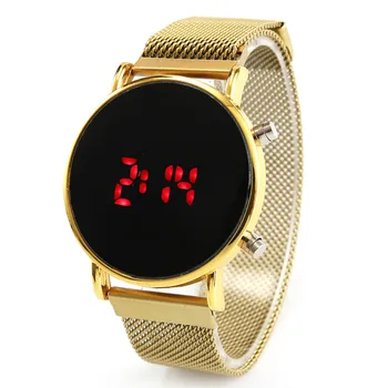 Мъжки бизнес, електронни led часовници прост луксозен стомана каишка магнитна обтегач Спорт Relogio Masculino цифров часовник Reloj Hombre