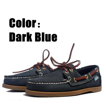 Мъжки Дизайнерски Обувки Мъжете Нубук Кожа Docksides Класически, Тъмно Синьо Лодка Обувки За Homme Femme X159 Hombre Mujer Nautico Обувки