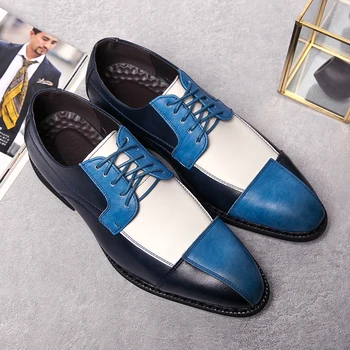 Мъжки Ежедневни обувки нови мъжки бизнес оксфордские кожени обувки, мъжки обувки дантела обувки за шофиране елегантен класически кафяв голям размер 48