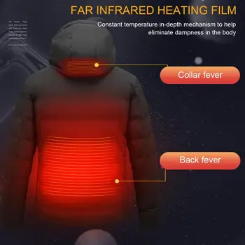 Мъжки зимни якета топло USB отопление яке за мъже с отопляем открит палто USB с дълъг ръкав отопление с качулка, якета