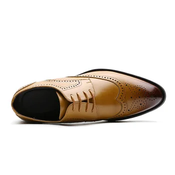 Мъжки Модел Обувки, Ръчно Изработени Алпийка Стил Пати Кожени Сватбени Обувки Мъжки Oxfords Официални Обувки