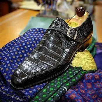 Мъжки обувки от изкуствена кожа Ежедневни обувки на нисък ток модела обувки обувки броги пролетта ботильоны стари класически мъжки ежедневни HC792