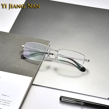 Мъжки оптични очила Eyewear Рецепта Progressive Frame for Customize Lenses Half Rim елегантен стил за мъже точки