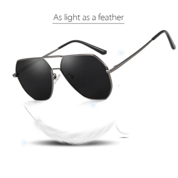 Мъжки поляризирани слънчеви очила антибликовые автомобилни очила за шофиране класически ретро дизайн, метална дограма марка огледало ретро мъжки черни нюанси