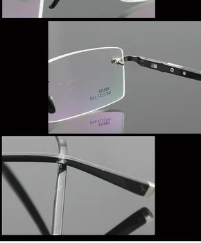 Мъжки Рамки За Очила, Оптични Очила Без Рамки От Титанова Сплав На Метални Очила Модерен Марка Дизайнер Предписани Очила Класически Очила