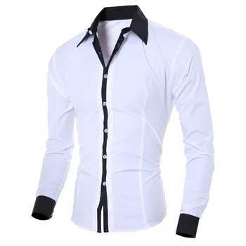 Мъжки социална риза мода личност мъжки ежедневни тънки, с дълъг ръкав Блуза, топ мъжете риза с дълъг ръкав за мъже casual