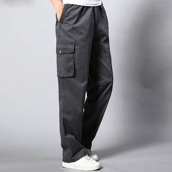 Мъжки спортни панталони голям размер голям размер 5XL 7XL 8XL 9XL 10XL ластични панталони Есен униформи ловен стил, прави панталони джоба