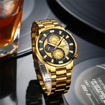 Мъжки часовник NIBOSI Top Brand Luxury Business от неръждаема стомана водоустойчив светещи спортни часовници с хронограф Relogio Masculino 2020