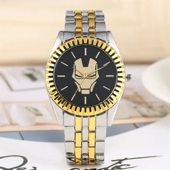 Мъжки часовник от неръждаема стомана мъжки часовник Iron Man дисплей кварц и метални ръчни часовници сгъваема Закопчалка reloj masculino