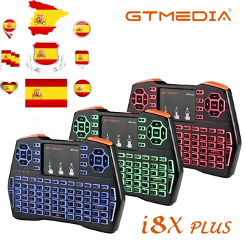 Най-новата безжична клавиатура GTMEDIA i8X с подсветка 2,4 Ghz Air Mouse със сензорен панел Handheld за Android Smart TV G1 G2 GTC GTS X96