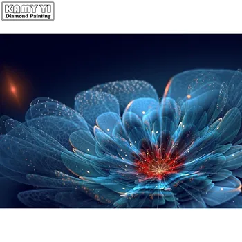 Направи си САМ 3D Диамант живопис пълен кръг Диамант мозайка флуоресцентно цвете пълен квадратен Диамант кръст бод