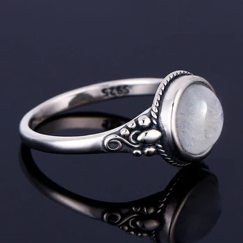Насия нова тенденция, Дамски пръстени от Лунния камък 925 сребро Лунен камък бижута всекидневният живот сватба годишнина от годеж подаръци