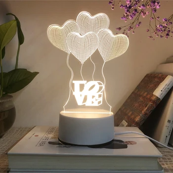 Неон HY акрилна 3D стерео Малка нощна лампа LED настолна лампа за рождени Дни на деца Decorat