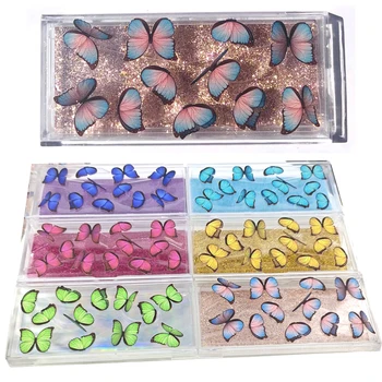 Нов 10шт цената на едро на мигли опаковъчна кутия мигли кутии за опаковане на 3D дупки мигли пеперуда печат акрилни празен калъф