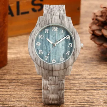 Нов 2020 имитация на дървесна дамски часовници Закопчалка закопчалка дамски Ръчни часовници модерни ежедневни кварцов часовник