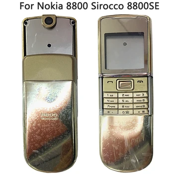 Нов 8800SE пълен корпус за Nokia 8800 Sirocco капак на отделението за батерията корпус с руски английската клавиатура black silver gold