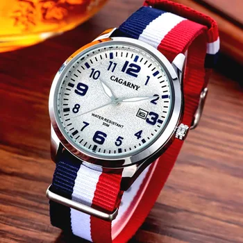 Нов CAGARNY часовници мъжете са топ марка за луксозни мъжки найлон каишка за часовник Мъжки кварцов популярни спортни часовници relogio masculino