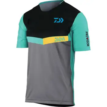 Нов Daiwa T Shirt Fishing Clothing for Men T Shirt О-образно деколте Top Quick Dry Fishing Clothes Outdoor Cycling Fishing Shirt for Summer