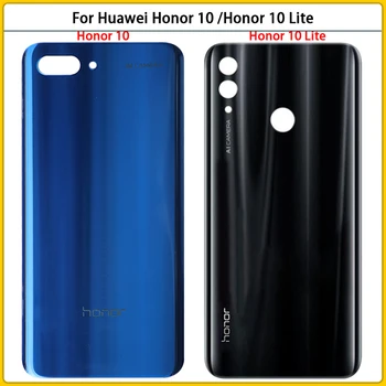 Нов Honor10 Заден Корпус Калъф Huawei Honor 10 / Honor 10 Lite Със Стъклен Капак Батерия Делото Врати Пръчка Клей Замяна
