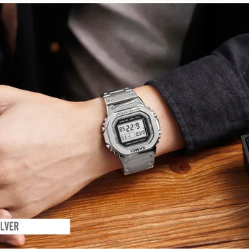 Нов SKMEI 1456 Спорт на открито хронограф обратното броене цифров часовник за мъже на Топ марка стомана цифри мъжки часовник Reloj hombre