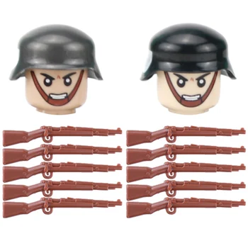 Нов WW2 военна пехота аксесоари градивните елементи на WW2 армия немски войници цифри каска, пистолет част на тухли играчки за деца