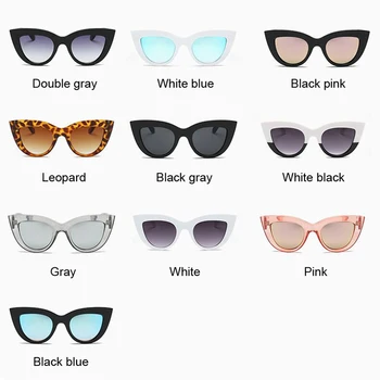 Нов Високо Качество На Котешко Око Слънчеви Очила За Жени На Плосък Покрив Големи Огледало Винтидж Слънчеви Очила За Дами Женски Черен Oculos De Sol