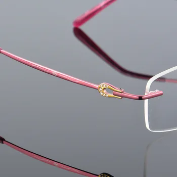 Нов висококачествен луксозен Титан бизнес рамки за очила без рамки широко голямо лице на жената оптична късогледство четене на Armacao de oculos 616