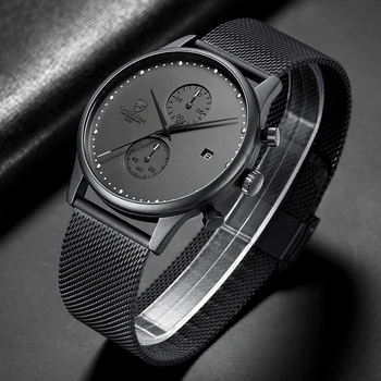Нов гепард марка мъжки часовник хронограф кварцов часовник мъжете от неръждаема стомана водоустойчив спортни часовници бизнес reloj hombre