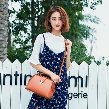 Нов дизайн 2018 дамска кожена чанта коровья чанта ежедневни чанти малък топ мода естествена кожа включително доставка