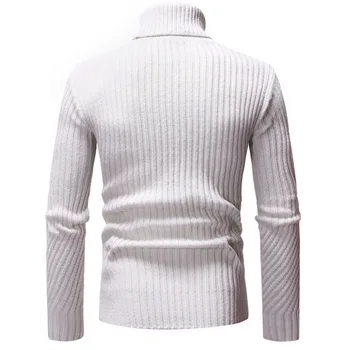 Нов Есен-Зима на мода дрехи марка Мъжки пуловери са топло Slim Fit поло мъжки пуловер вязаный мъжки пуловер