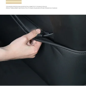 Нов за Tesla Model3 S облегалката на столчето за кола естествена кожа анти-удар Pad Протектор непромокаем дете анти-мръсна защита стайлинг автомобили
