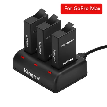 Нов интелигентен за GoPro Max Battery 3 слота зарядно + 1400 mah литиево-йонна батерия за 360 панорамната камера Go Pro Max