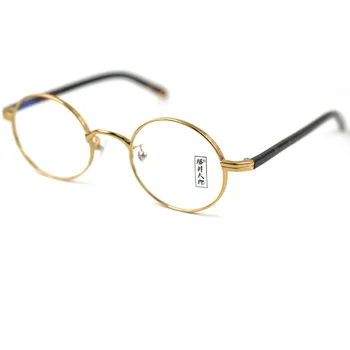 Нов кръг ретро сплав мъжки слънчеви очила рамки метал злато пълен оптични рамки за очила Prescriptio прозрачни лещи на очила за жени